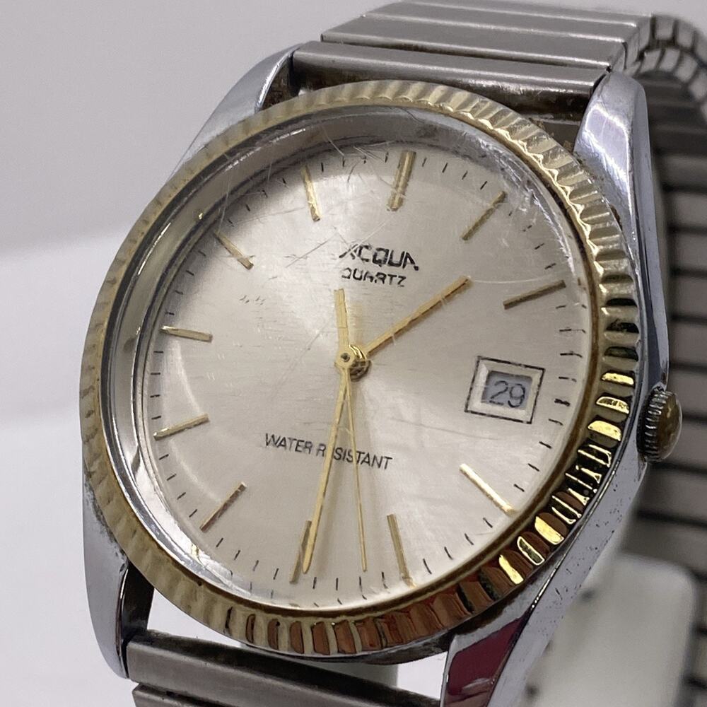 Vintage Timex Mens Silver Tone Watch Works New Battery